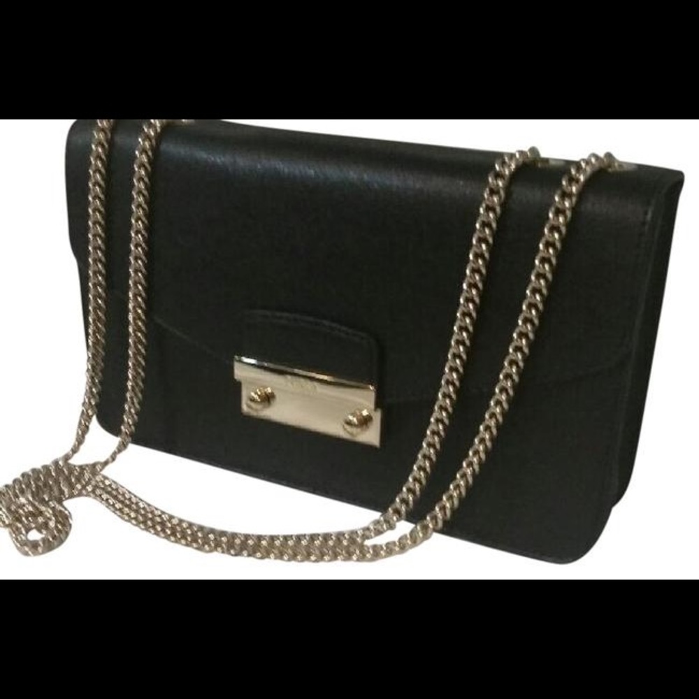 Furla - Julia Chain Strap Black Leather Bag. NWOT